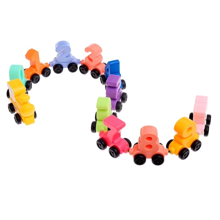 Паровоз &laquo;Числовой поезд&raquo;, учимся считать, 11 цифр на магнитах