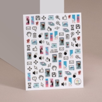 Наклейки для ногтей &laquo;Иконки&raquo;, разноцветные