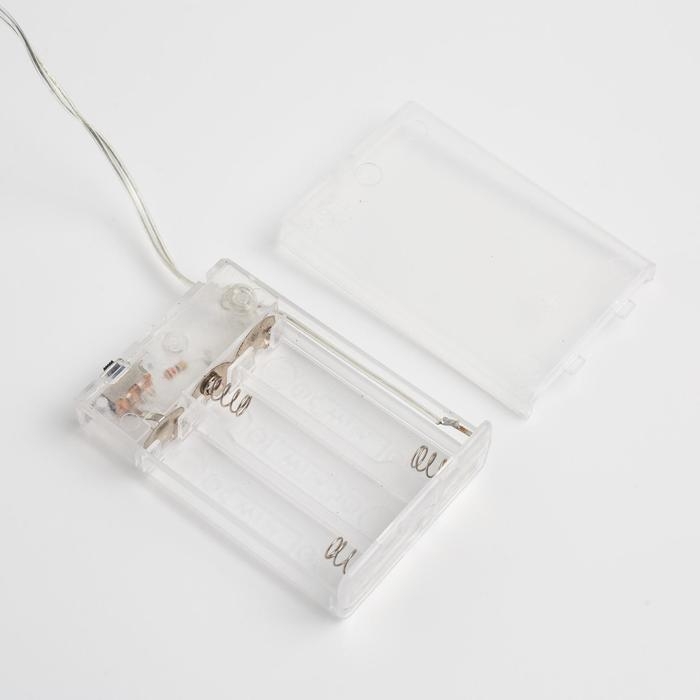 Гирлянда &laquo;Нить&raquo; 5 м роса, IP20, серебристая нить, 100 LED, 2 режима, батарейка AAх3 (не в комплекте), свечение тёплое белое