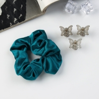 Набор для волос "Джеси" (резинка 7 см, 3 краба 2 см) зелёный