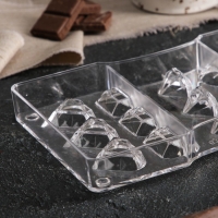 Форма для конфет и шоколада &laquo;Самоцветы&raquo;, 15 ячеек, 20&times;12&times;2,5 см, цвет прозрачный