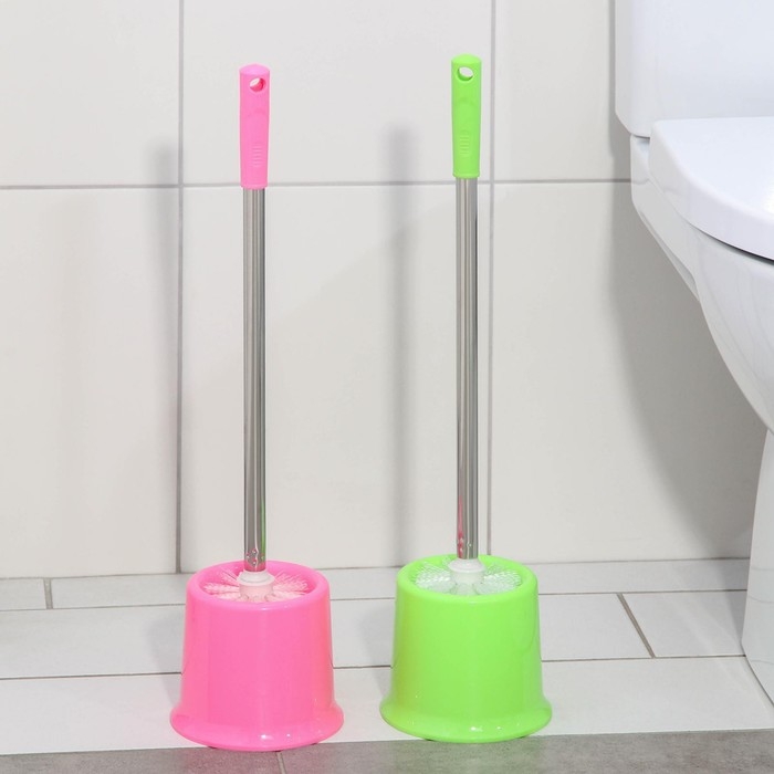 Ёршик для унитаза с подставкой, 13&times;53 см, цвет МИКС