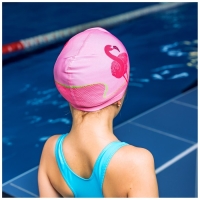 Шапочка для плавания детская ONLYTOP &laquo;Фламинго&raquo;, тканевая, обхват 46-52 см