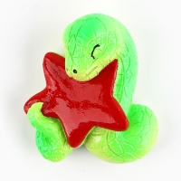 Магнит новогодний &laquo;Змея со свездой&raquo; на Новый год, 4,8 х 5,5 см