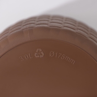 Горшок для цветов с поддоном &laquo;Ротанг&raquo;, 3 л, цвет тёмно-коричневый