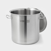 Кастрюля из нержавеющей стали Hanna Kn&ouml;vell HoReCa, 40 л, толщина 0,8 мм, 201 сталь, с крышкой