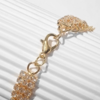 Браслет со стразами &laquo;Брайт&raquo; овал, цвет белый в золоте