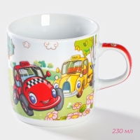 Набор детской посуды из керамики Доляна &laquo;Такси&raquo;, 3 предмета: кружка 230 мл, миска 400 мл, тарелка d=18 см