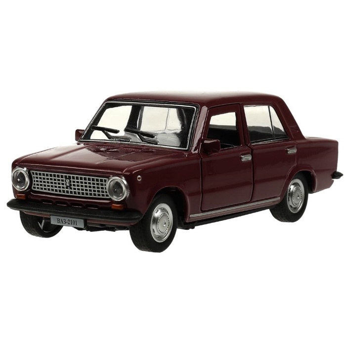 Машинка металлическая &laquo;ВАЗ-2101&raquo;, ретро - модель &laquo;Копейка&raquo;, открываются двери, багажник, инерция, 12 см, фиолетовый