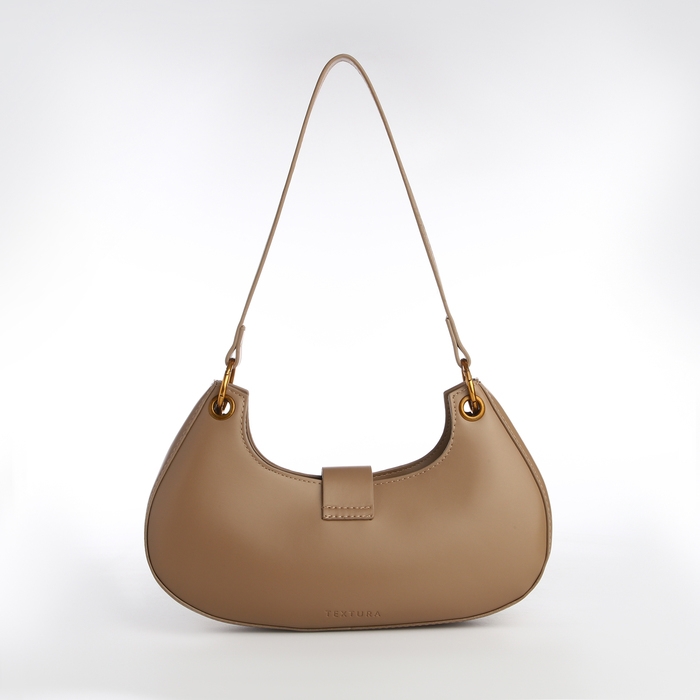 Сумка женская багет на молнии TEXTURA, средний размер, цвет светло-коричневый