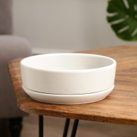 Горшок бонсайница "Огма" для кактусов и суккулентов, белая, 0,7 л