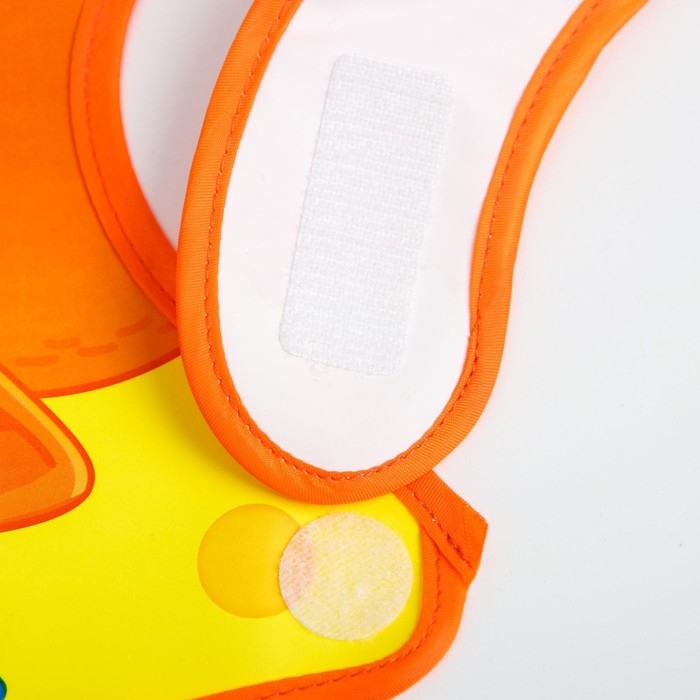 Нагрудник для кормления &laquo;Лисенок&raquo; непромокаемый на липучке, с карманом