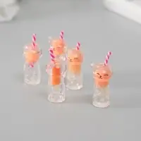 Подвеска для творчества акрил "Коктейль. Персик-кошка" светится в темноте 3,4х1,8х1,8 см