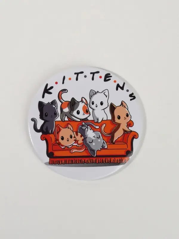 Зеркало карманное KITTENS, d=7 см, разноцветное