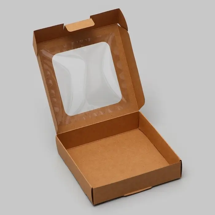 Коробка самосборная, крафт, 13&times;13&times;3 см