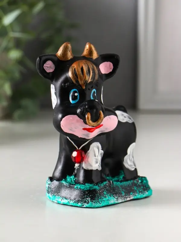 Копилка "Бычок" 11,5х10х6,5 см, чёрный