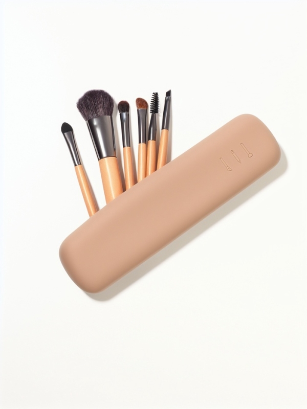 Футляр д/кистей 20*5*2см силикон бежевый пакет QF