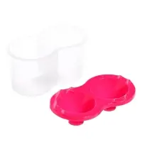 Стакан - непроливайка для рисования двойной Calligrata, 150 мл &times;2, с держателем для кистей, розовый