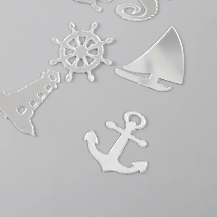 Декоративные элементы для творчества &laquo;Арт Узор. Морская тематика&raquo;, набор 6 шт., пластик зеркальный