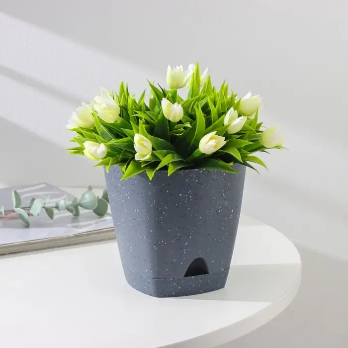 Горшок для цветов с прикорневым поливом &laquo;Amsterdam&raquo;, 1,35 л, d=14 см, темный камень