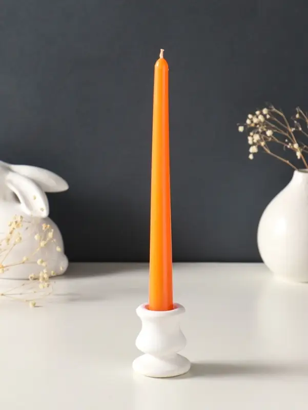 Набор свечей античных, 2,3х 24,5 см, 5 ч, 55 г, 4 штуки, оранжевый