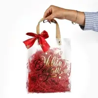 Подарочный пакет с наполнителем,лентой и гирляндой, 20 &times; 8 &times; 25 см