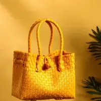 Сумка плетёная пластиковая 23х11х30 см, цв. жёлтый