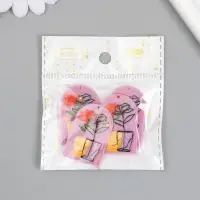 Декор для творчества акрил "Роза в стакане" 0,2х2,6х3,9 см