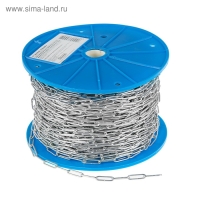 Цепь длиннозвенная ТУНДРА krep, DIN763, диаметр 2 мм, сварная, оцинкованная, 100 м