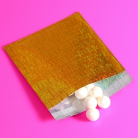 Пакет подарочный голографический с липкой лентой, "Звездное небо", 10x10+2 см набор 5шт