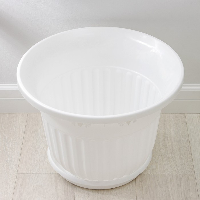 Горшок с поддоном &laquo;Лозанна&raquo;, 40 л, цвет белый