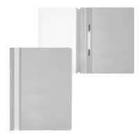 Папка-скоросшиватель Calligrata, А4, 180 мкм, серая, прозрачный верх