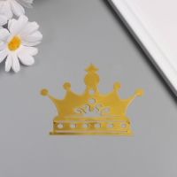 Наклейка бумага, пластик "Корона" золотой блеск набор 12 шт 3 размера