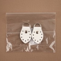 Петля пришивная для сумки, с полукольцом, пара, 6 &times; 3,5 см, цвет белый/никель