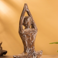 Набор сувенирный "Медитация" дерево, h - 30,25 и 20 см, цв. коричневый