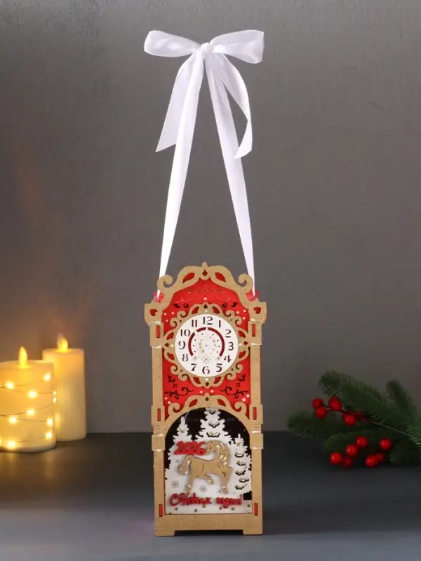 Шкатулка "Лошадка 2026" с сувениром, 12х10х27, красный