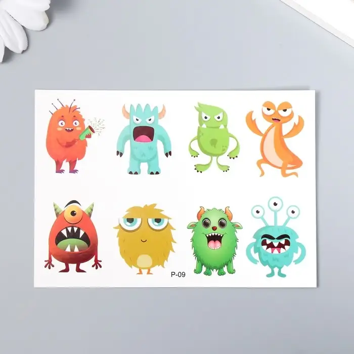 Татуировка на тело цветная "Праздник монстров" 11,5х8 см, МИКС