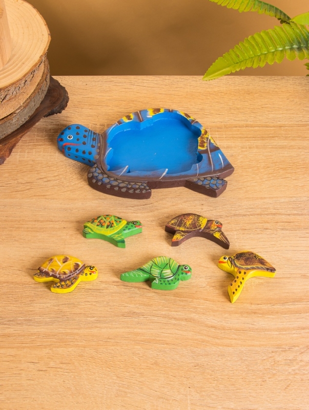 Сувенир пазл дерево "Семейство черепах" МИКС, 19х11х2 см