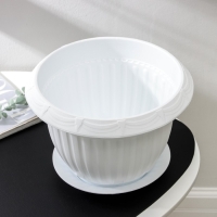 Горшок с поддоном &laquo;Байкал&raquo;, 6 л, белый