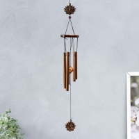 Музыка ветра металл "Ганеша и цветок лотоса" 5 трубочек 51х6,5 см