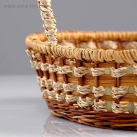 Корзина плетеная, 25&times;32&times;8/34 см, ротанг, сыть