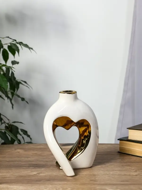 Ваза керамика настольная "Лари" (набор 2 шт) h=26х23, d=4 см, белый