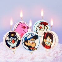Свеча для торта "С Днем Рождения!", 5 штук, Гравити Фолз