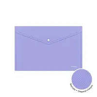 Папка-конверт на кнопке А4, 180 мкм, ErichKrause Diagonal Pastel, непрозрачный, тиснение, микс