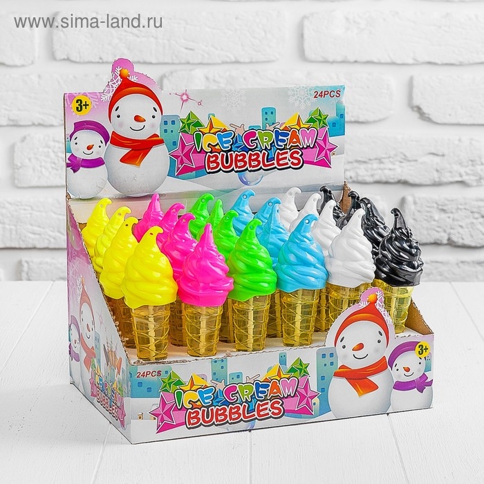 Мыльные пузыри нелопающиеся &laquo;Мороженое&raquo; цвета МИКС