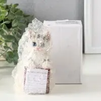 Сувенир полистоун с блокнотом 20 листов "Серый котик" 6,5х5х11 см