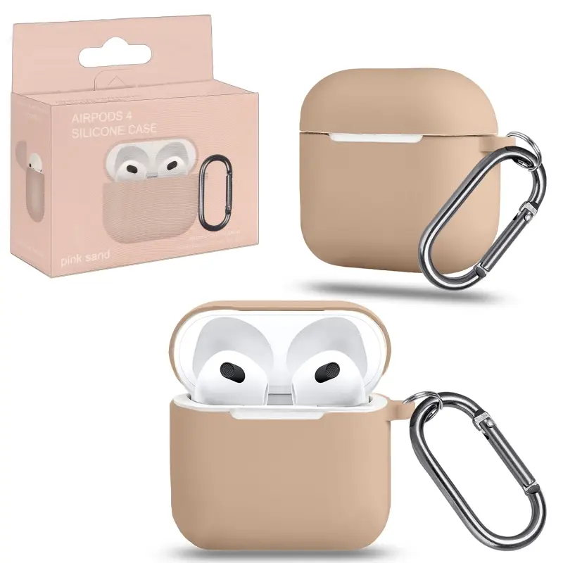 Чехол APods 4 с карабином №2 pink stand
