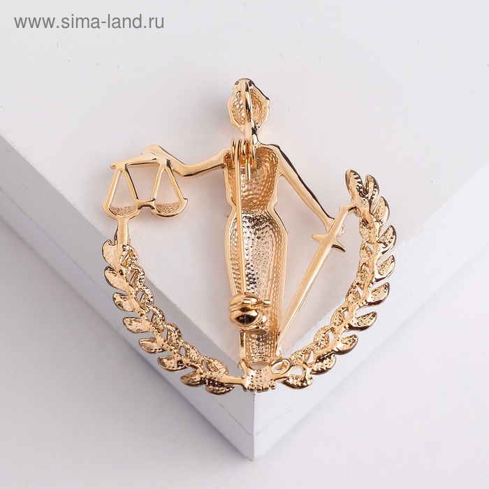 Брошь &laquo;Фемида&raquo; богиня правосудия, 4,5 см , цвет золото