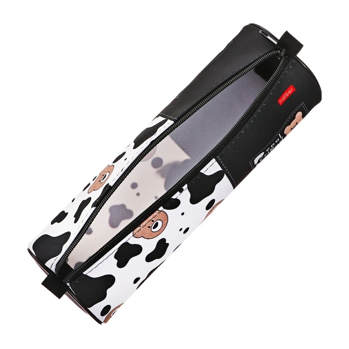 Пенал-тубус мягкий 70 х 210 мм, Hatber "В мире мишек" чёрный/белый NPt_60124