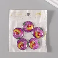 Кабошон стекло для творчества "Круг. Найди счастье!" 3х3 см